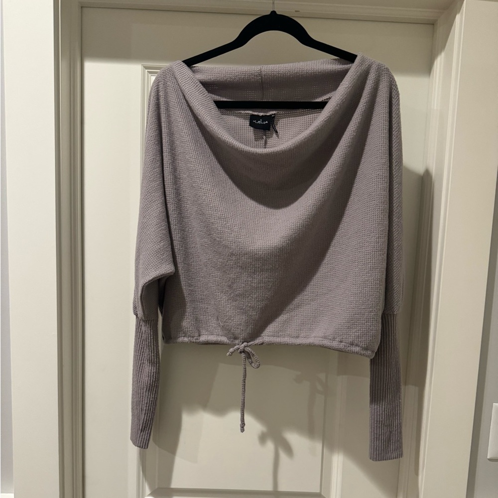 Urban Outfitters Off-the-Shoulder Crop Sweater Dusty Purple Sz Small